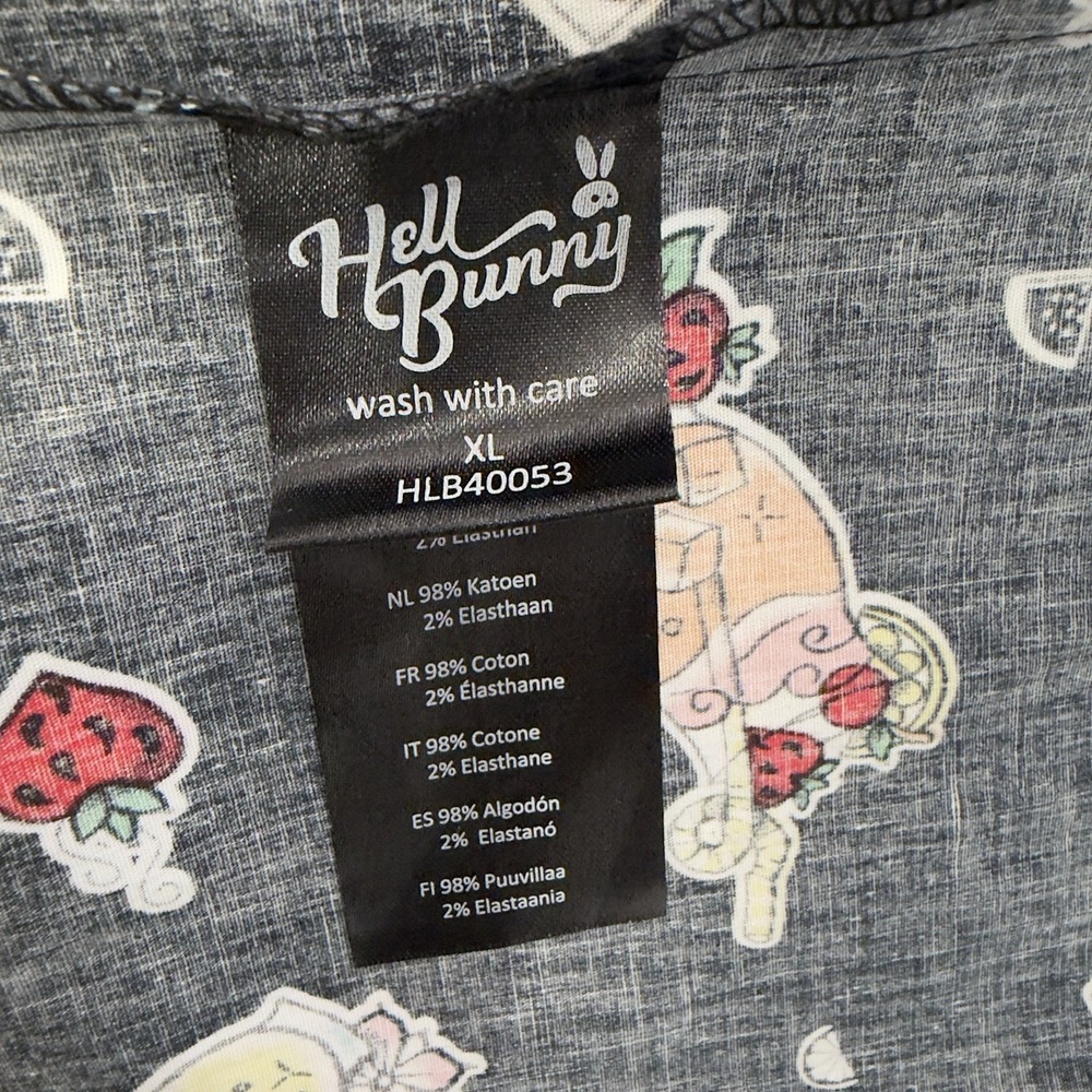Hell Bunny Dress Womens XL Pina Colada Rockabilly Swing Cocktail Novelty Retro - Picture 12 of 16